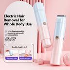 Portable Dual-Head Electric Shaver, Unisex Full-Body Hair Removal Device for Armpit and Leg Hair
