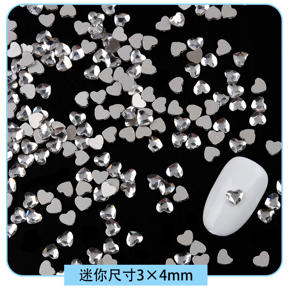 Mini Small Mixed Flatback Multi-Style Shaped Rhinestones Super Sparkle White Glass Nail Art Decorations