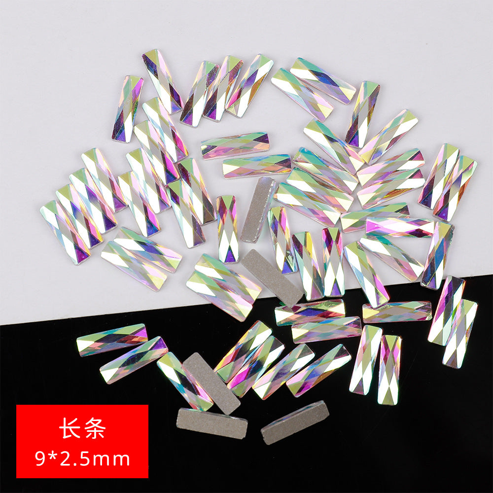 Mini Small Mixed Flatback Multi-Style Shaped Rhinestones Super Sparkle White Glass Nail Art Decorations