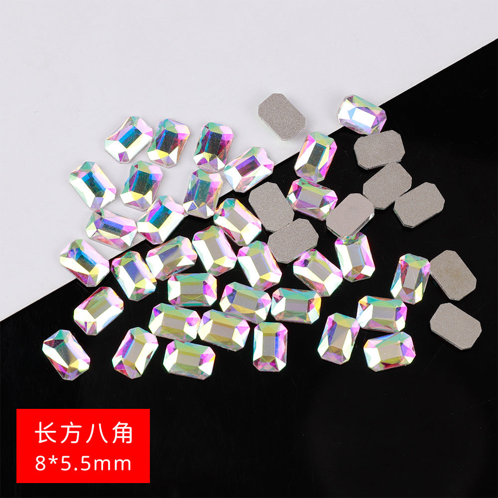 Mini Small Mixed Flatback Multi-Style Shaped Rhinestones Super Sparkle White Glass Nail Art Decorations