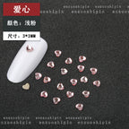 New hot-selling nail art rhinestones, light pink gold base, flat bottom, irregular shape, marquise, teardrop glass rhinestones, DIY nail art accessories wholesale.