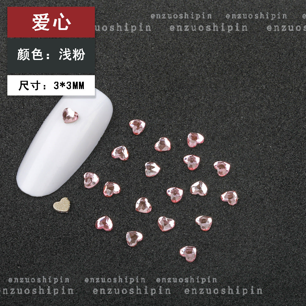 New hot-selling nail art rhinestones, light pink gold base, flat bottom, irregular shape, marquise, teardrop glass rhinestones, DIY nail art accessories wholesale.