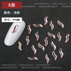 New hot-selling nail art rhinestones, light pink gold base, flat bottom, irregular shape, marquise, teardrop glass rhinestones, DIY nail art accessories wholesale.