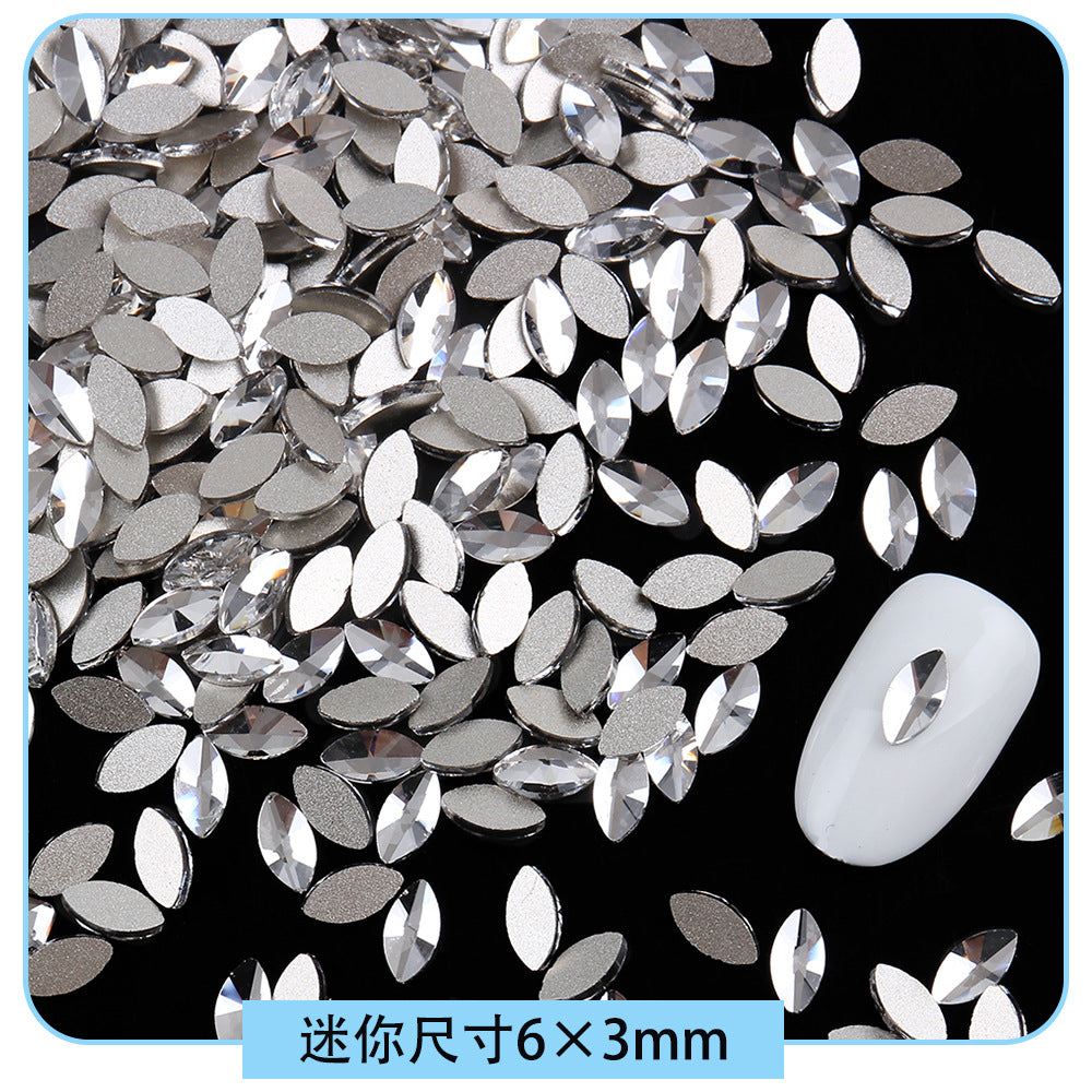 Mini Small Mixed Flatback Multi-Style Shaped Rhinestones Super Sparkle White Glass Nail Art Decorations