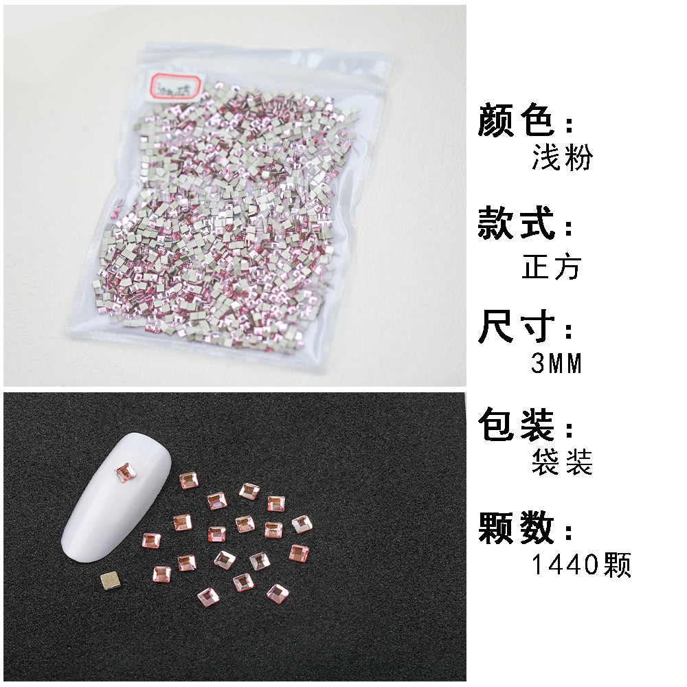 1440 Pcs/Bag Hot-Selling Nail Art Rhinestones: Light Pink Flatback Teardrop Glass Rhinestones | DIY Nail Art Ornaments Wholesale