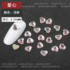 New hot-selling nail art rhinestones, light pink gold base, flat bottom, irregular shape, marquise, teardrop glass rhinestones, DIY nail art accessories wholesale.