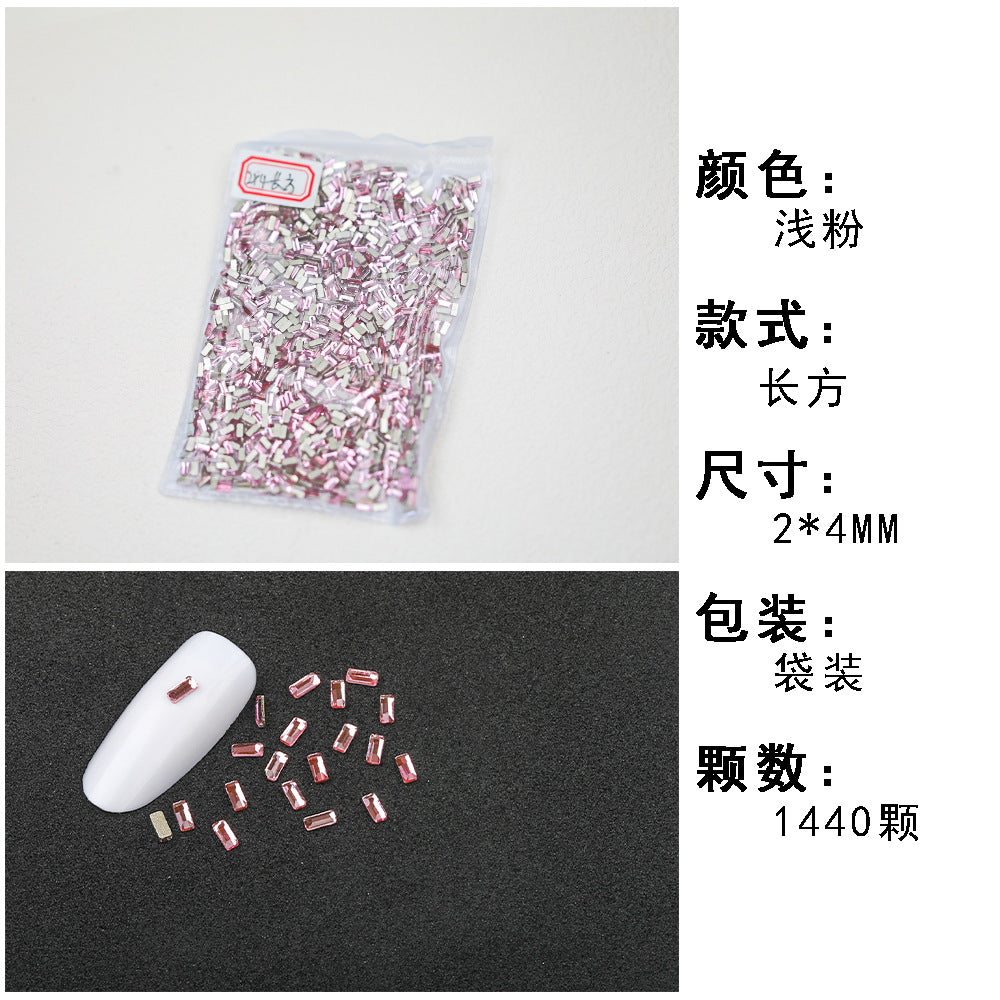 1440 Pcs/Bag Hot-Selling Nail Art Rhinestones: Light Pink Flatback Teardrop Glass Rhinestones | DIY Nail Art Ornaments Wholesale