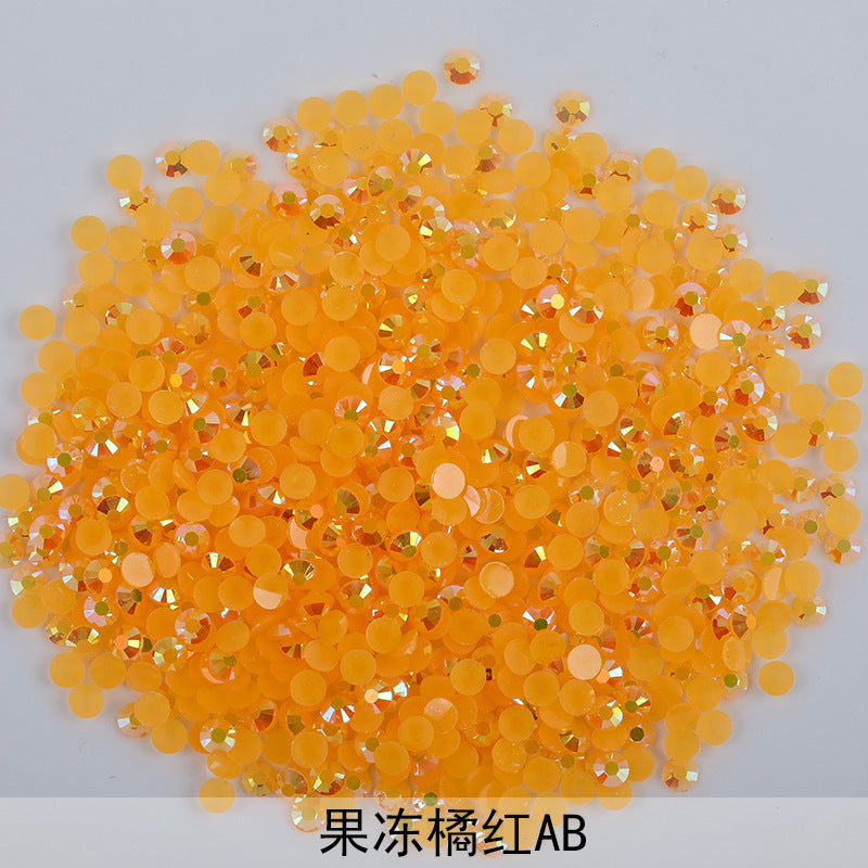 Resin Rhinestones Flatback Round Aurora Jelly AB Rhinestones | Nail Art, Violent Bear DIY, Toy & Phone Case Ornament Accessories