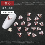 New Hot-Selling Light Pink Gold Base Flatback Shaped Marquise Teardrop Glass Rhinestones DIY Nail Art Accessories Wholesale