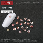 New hot-selling nail art rhinestones, light pink gold base, flat bottom, irregular shape, marquise, teardrop glass rhinestones, DIY nail art accessories wholesale.