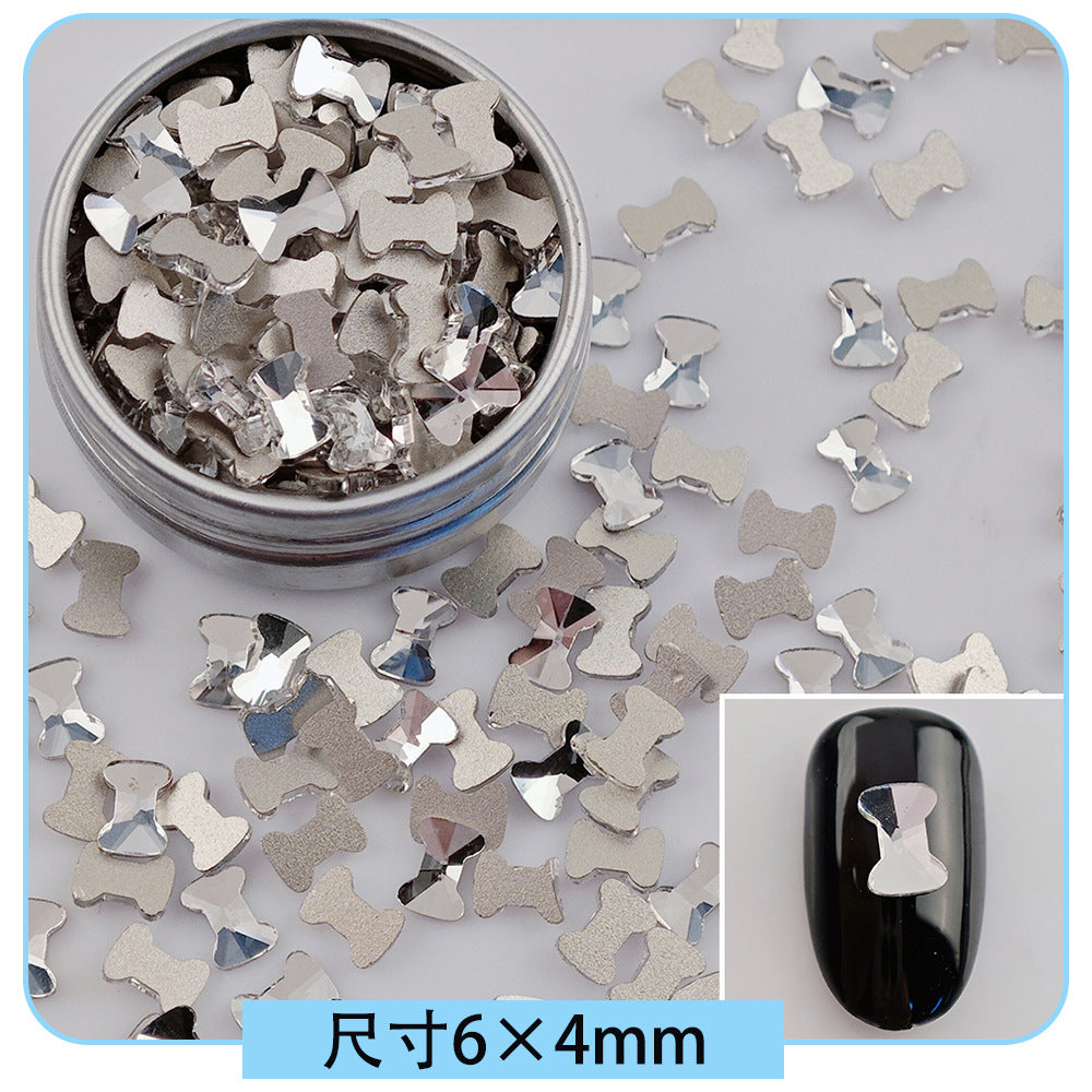Mini Small Mixed Flatback Multi-Style Shaped Rhinestones Super Sparkle White Glass Nail Art Decorations