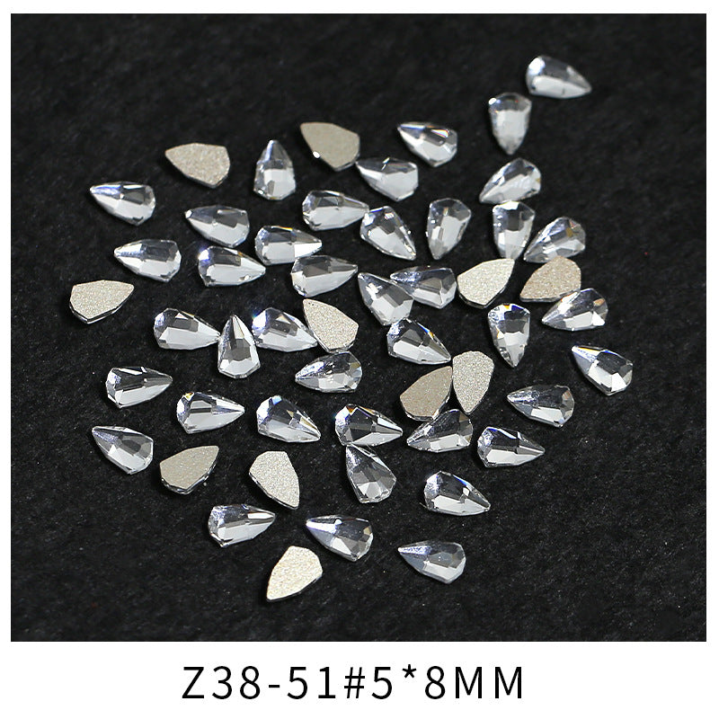 Princess Series Mixed Shapes Flatback Teardrop Crushed Rhinestones Diamond Nail Art Decorations Accessories