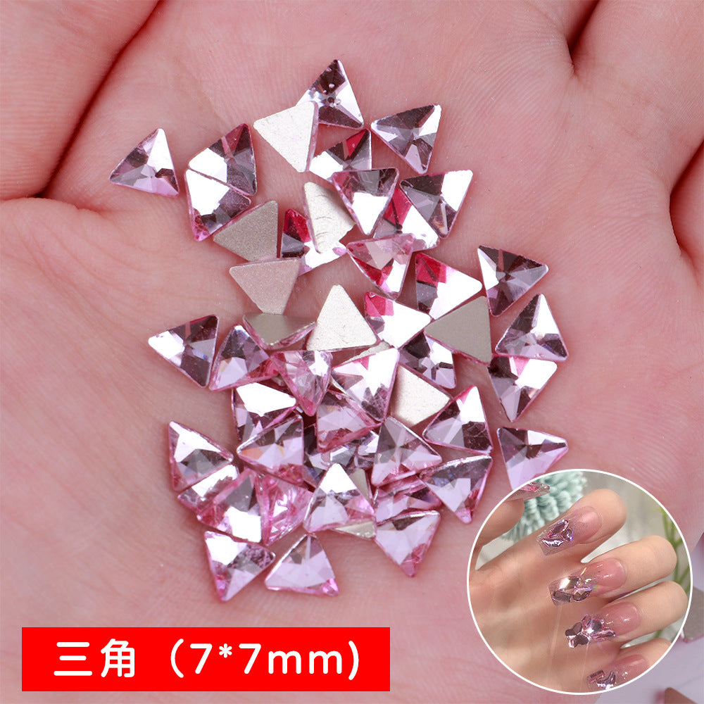 Mini Small Mixed Flatback Multi-Style Shaped Rhinestones Super Sparkle White Glass Nail Art Decorations