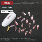 New Hot-Selling Light Pink Gold Base Flatback Shaped Marquise Teardrop Glass Rhinestones DIY Nail Art Accessories Wholesale