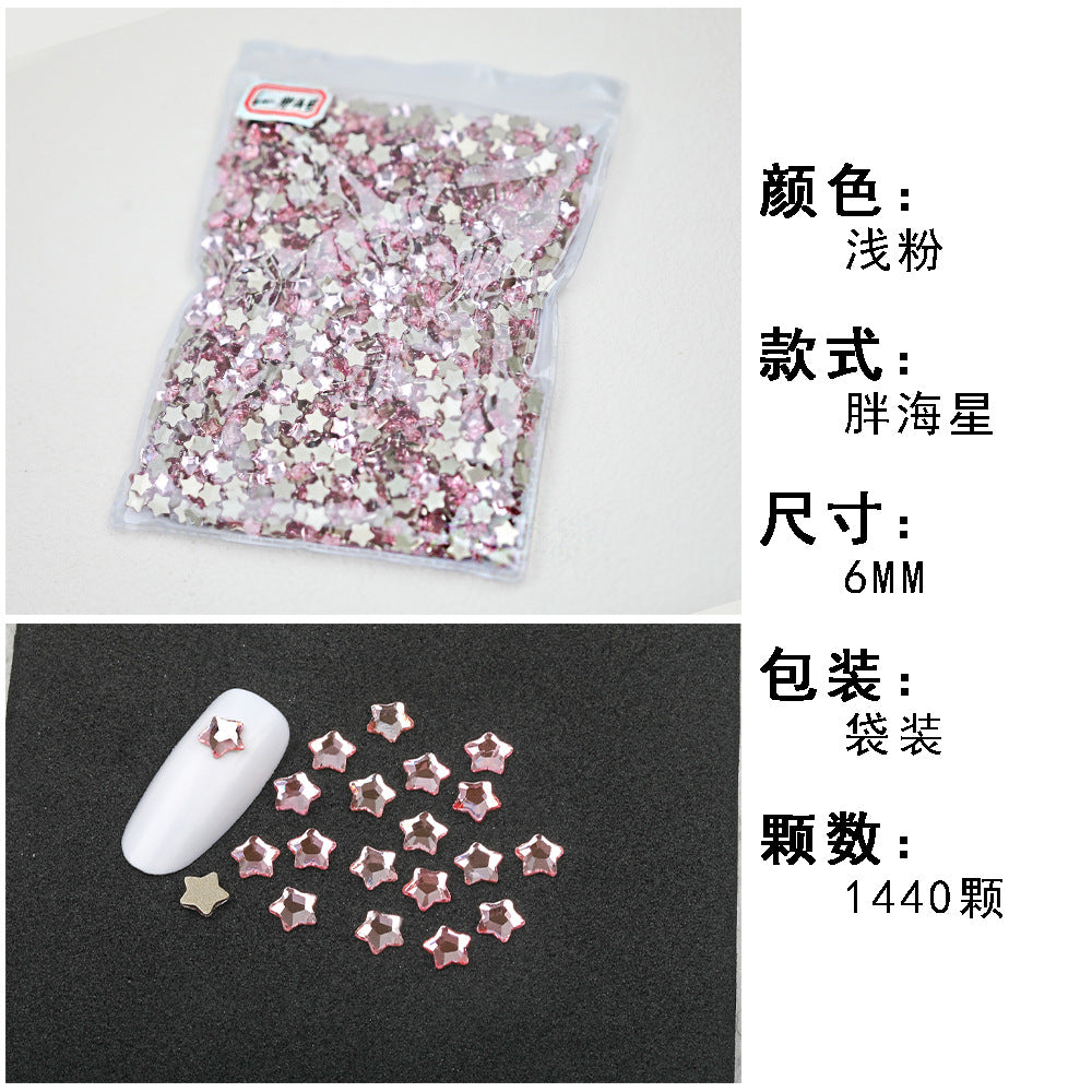 1440 Pcs/Bag Hot-Selling Nail Art Rhinestones: Light Pink Flatback Teardrop Glass Rhinestones | DIY Nail Art Ornaments Wholesale