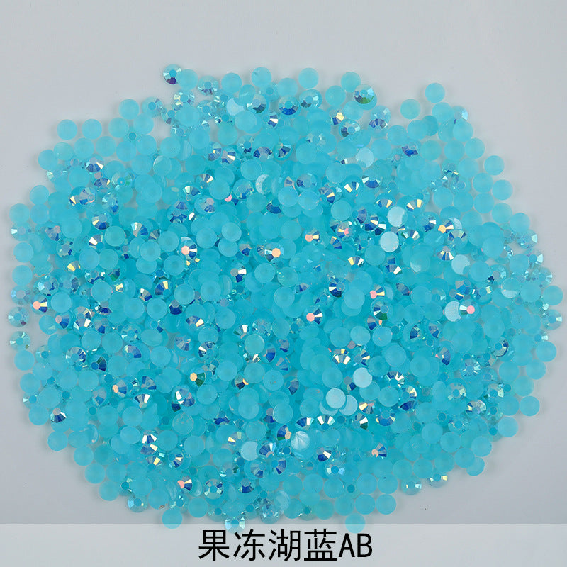 Resin Rhinestones Flatback Round Aurora Jelly AB Rhinestones | Nail Art, Violent Bear DIY, Toy & Phone Case Ornament Accessories