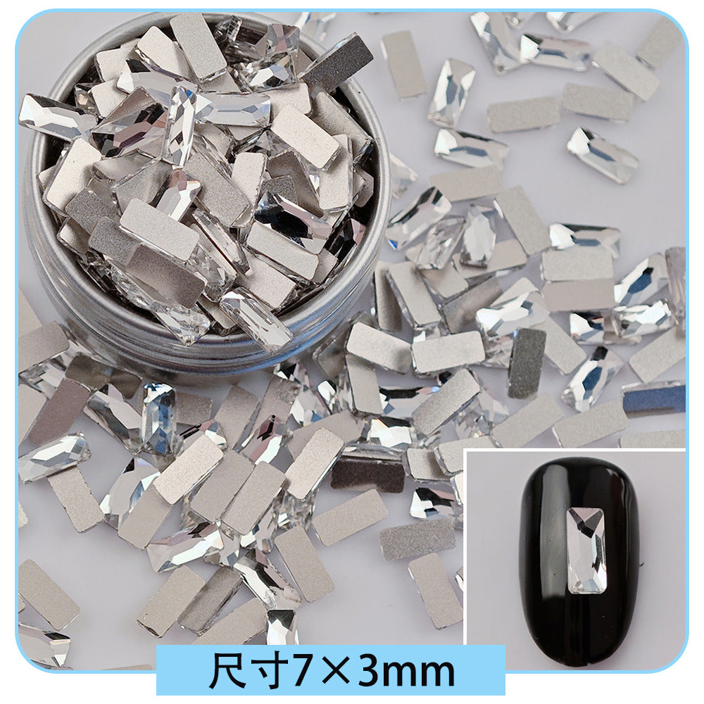 Mini Small Mixed Flatback Multi-Style Shaped Rhinestones Super Sparkle White Glass Nail Art Decorations