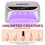 New Style Diamond-Inlaid UV LED Nail Lamp, High-Power Quick-Dry Gel Polish Machine for Professional Nail Salons
