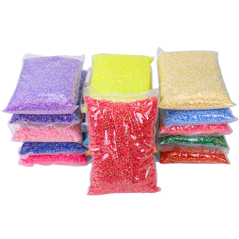 Resin Rhinestones Flatback Round Aurora Jelly AB Rhinestones | Nail Art, Violent Bear DIY, Toy & Phone Case Ornament Accessories