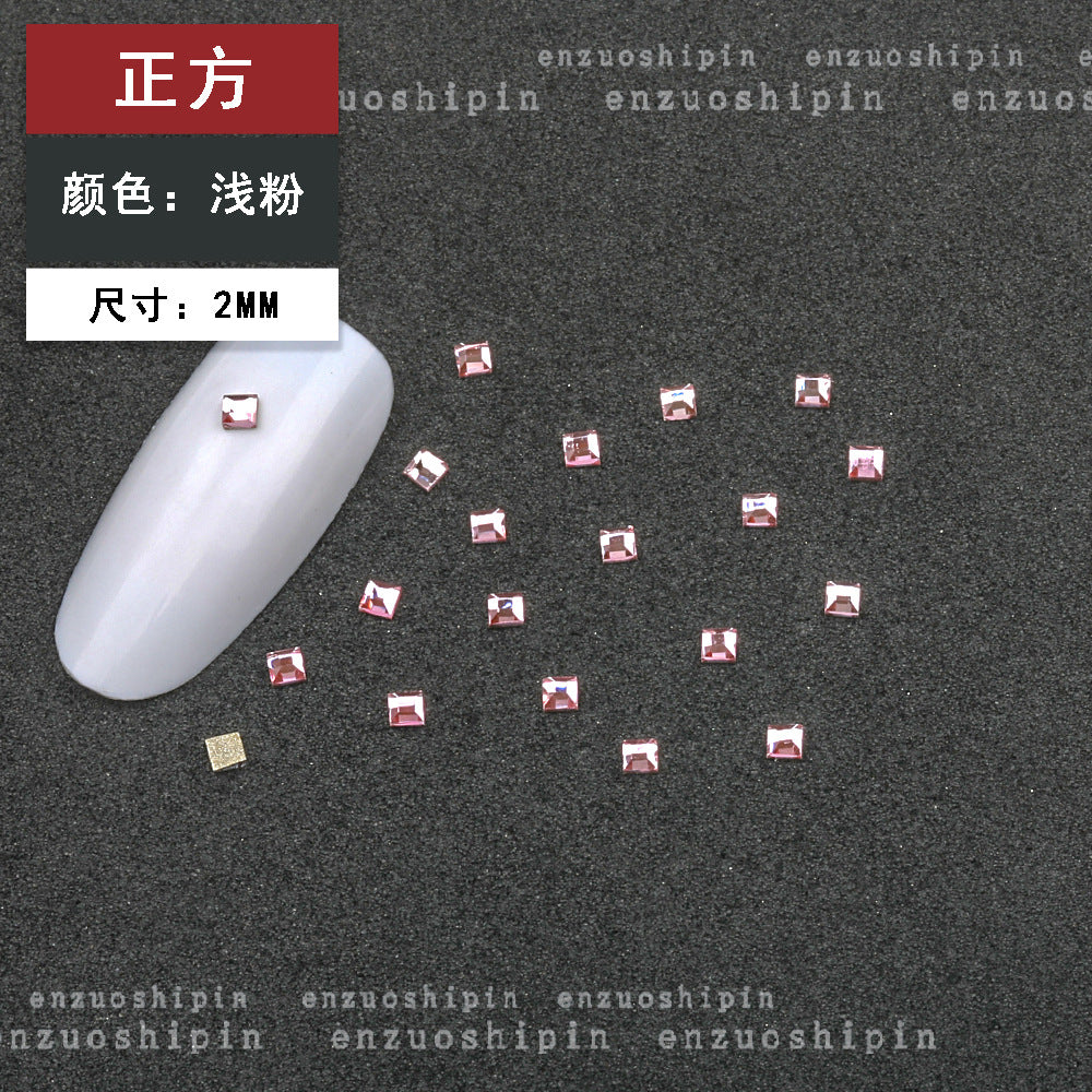 New Hot-Selling Light Pink Gold Base Flatback Shaped Marquise Teardrop Glass Rhinestones DIY Nail Art Accessories Wholesale