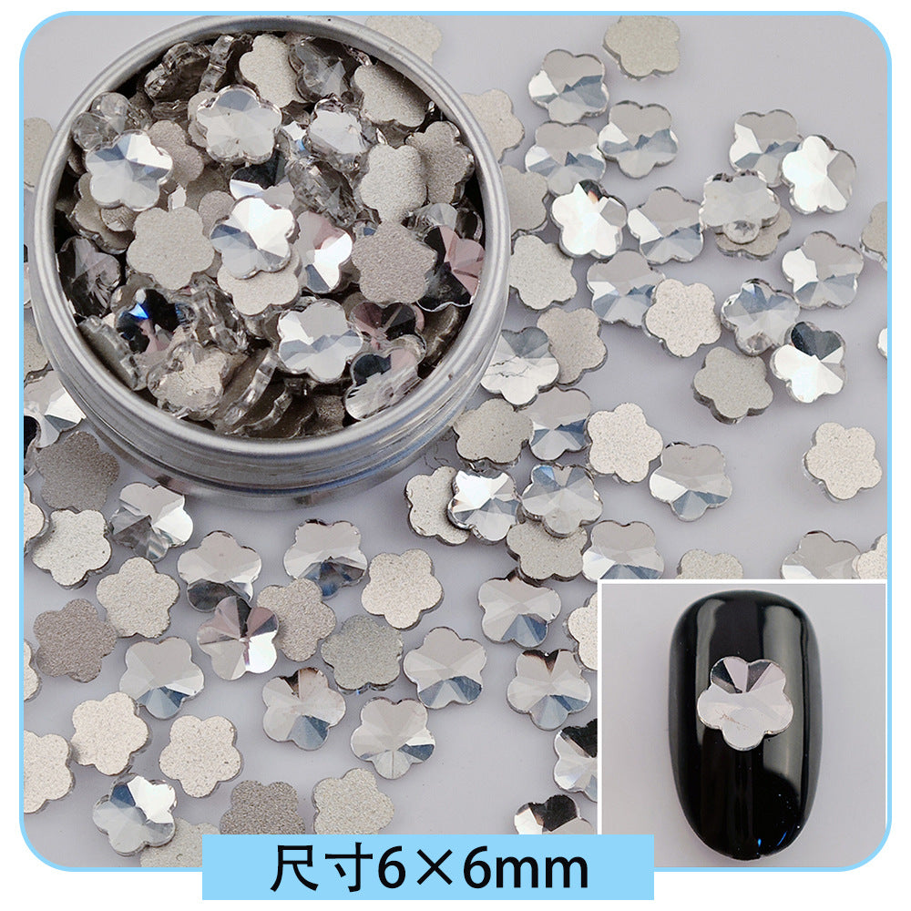 Mini Small Mixed Flatback Multi-Style Shaped Rhinestones Super Sparkle White Glass Nail Art Decorations