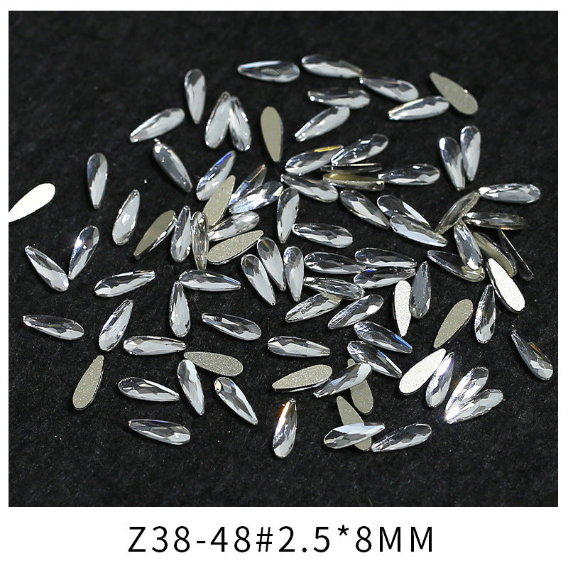 Princess Series Mixed Shapes Flatback Teardrop Crushed Rhinestones Diamond Nail Art Decorations Accessories