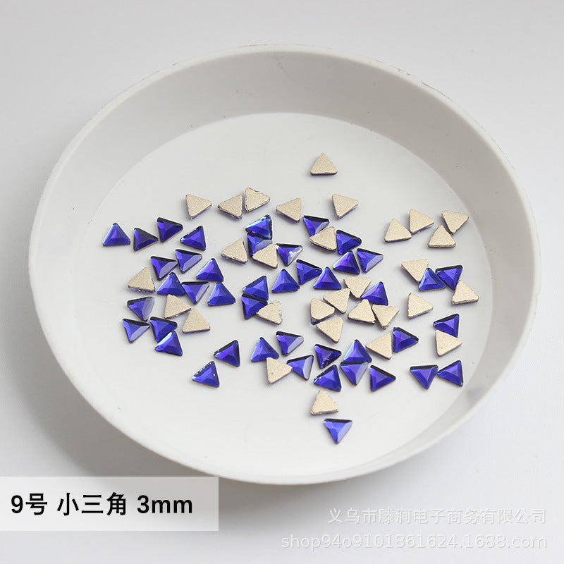 Flatback Shaped Rhinestones Series Deep Blue Colorful Nail Art Decorations Royal Blue Flatback Nail Rhinestones Wholesale Price