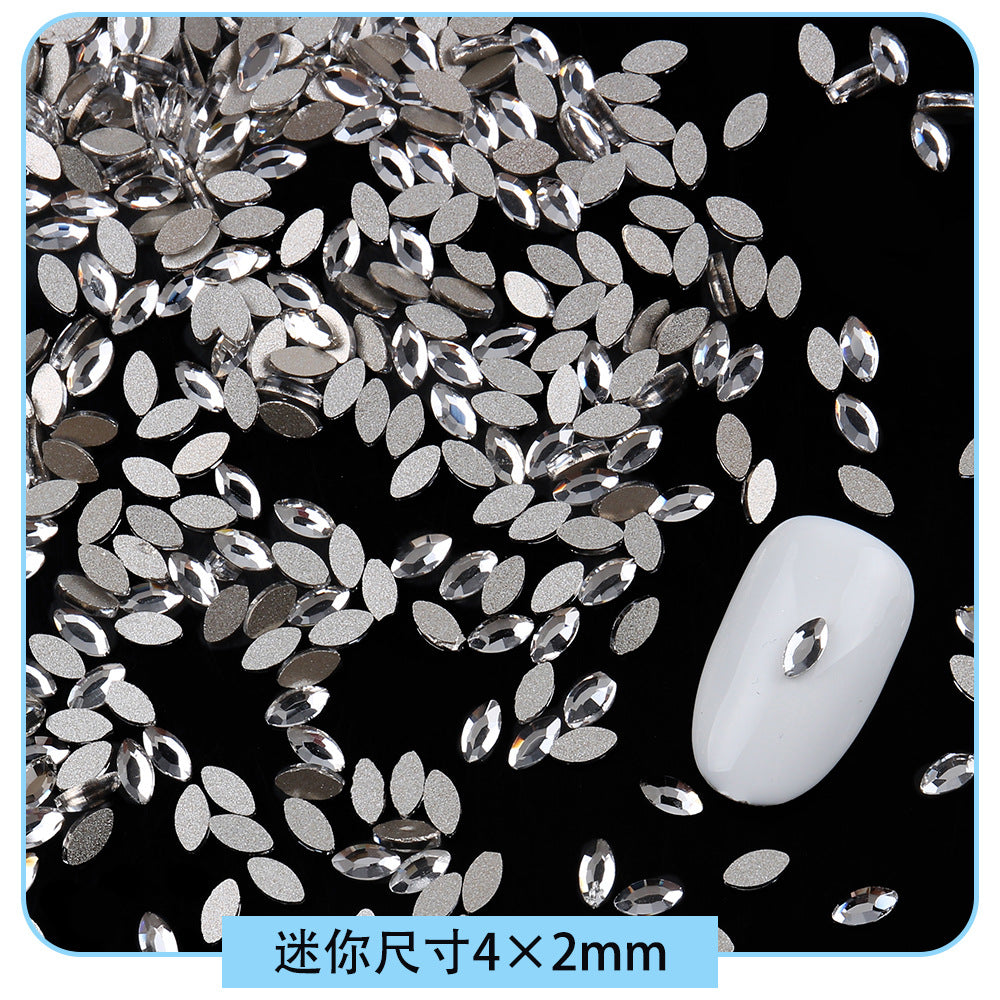 Mini Small Mixed Flatback Multi-Style Shaped Rhinestones Super Sparkle White Glass Nail Art Decorations