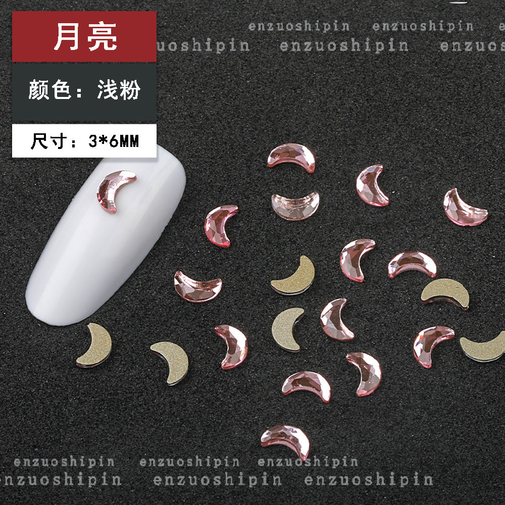 New Hot-Selling Light Pink Gold Base Flatback Shaped Marquise Teardrop Glass Rhinestones DIY Nail Art Accessories Wholesale