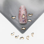 Cross-Border Supply Gold Champagne Flatback Shaped Nail Art Rhinestones Super Sparkle Gel Polish Adhesive Stones Non-Fading Base Color