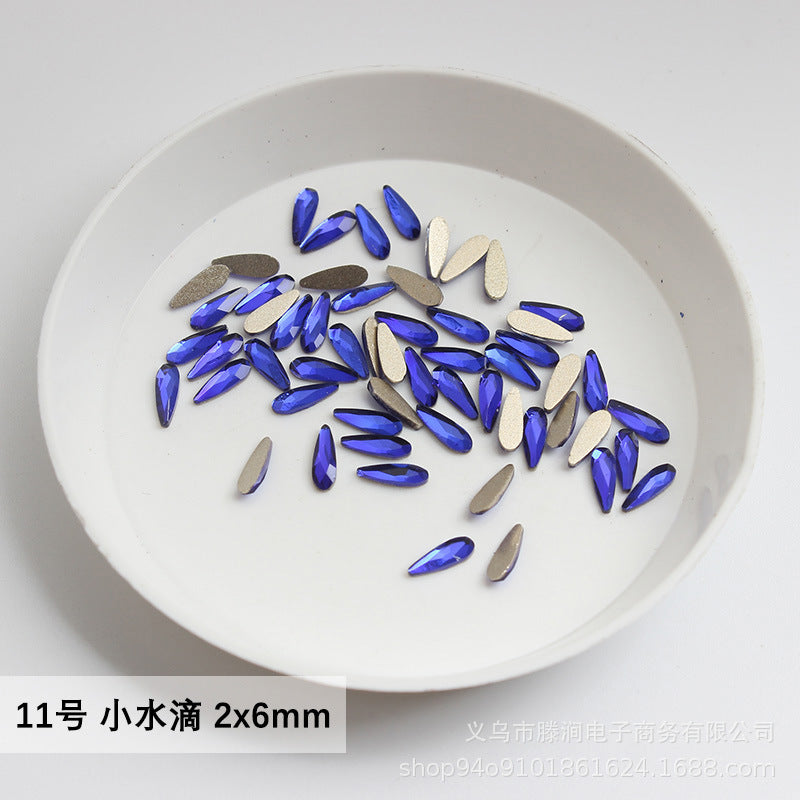 Flatback Shaped Rhinestones Series Deep Blue Colorful Nail Art Decorations Royal Blue Flatback Nail Rhinestones Wholesale Price