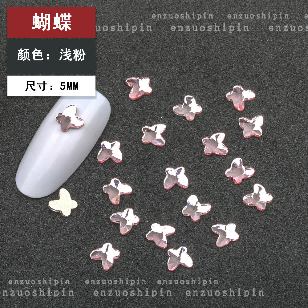 New Hot-Selling Light Pink Gold Base Flatback Shaped Marquise Teardrop Glass Rhinestones DIY Nail Art Accessories Wholesale