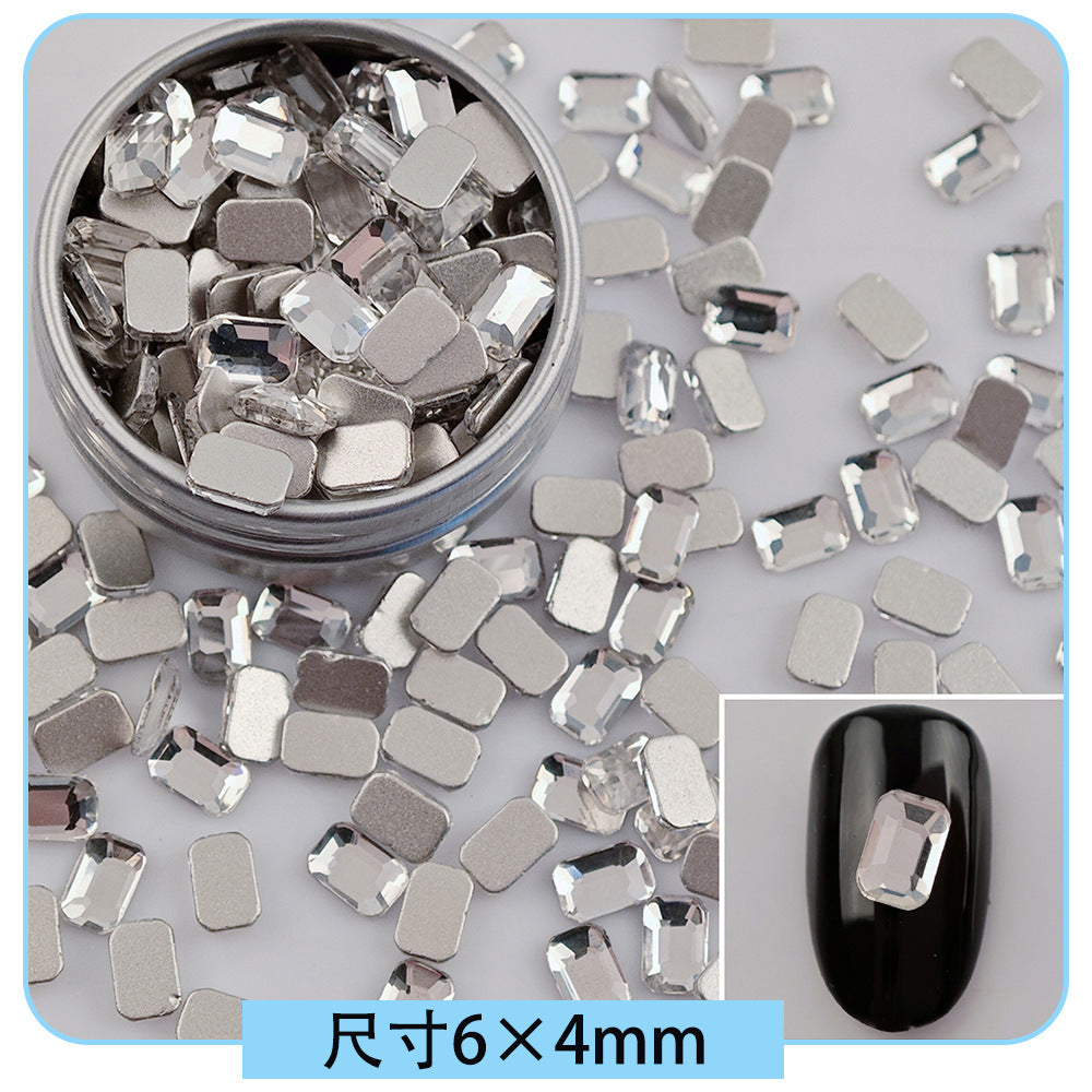 Mini Small Mixed Flatback Multi-Style Shaped Rhinestones Super Sparkle White Glass Nail Art Decorations