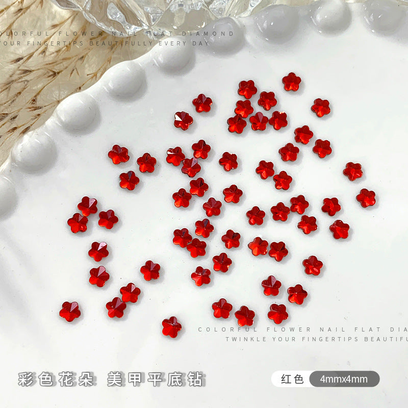 Red Small Flatback Shaped Rhinestones: Heart, Teardrop, Butterfly, Marquise | Christmas & New Year Nail Art Glass Ornaments | Factory Wholesale