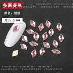 New Hot-Selling Light Pink Gold Base Flatback Shaped Marquise Teardrop Glass Rhinestones DIY Nail Art Accessories Wholesale