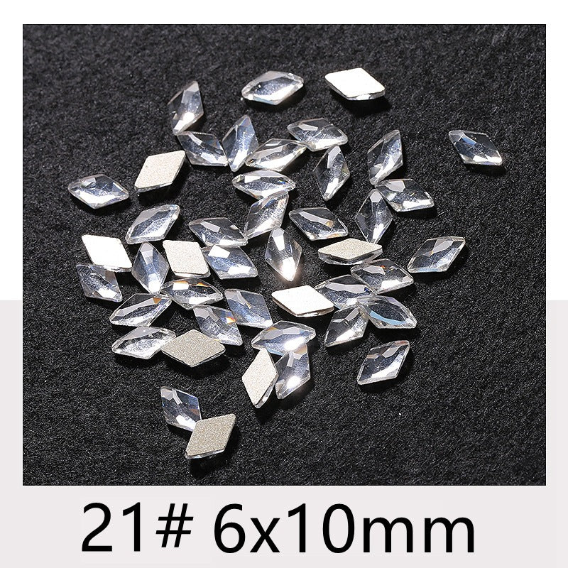 Princess Series Mixed Shapes Flatback Teardrop Crushed Rhinestones Diamond Nail Art Decorations Accessories