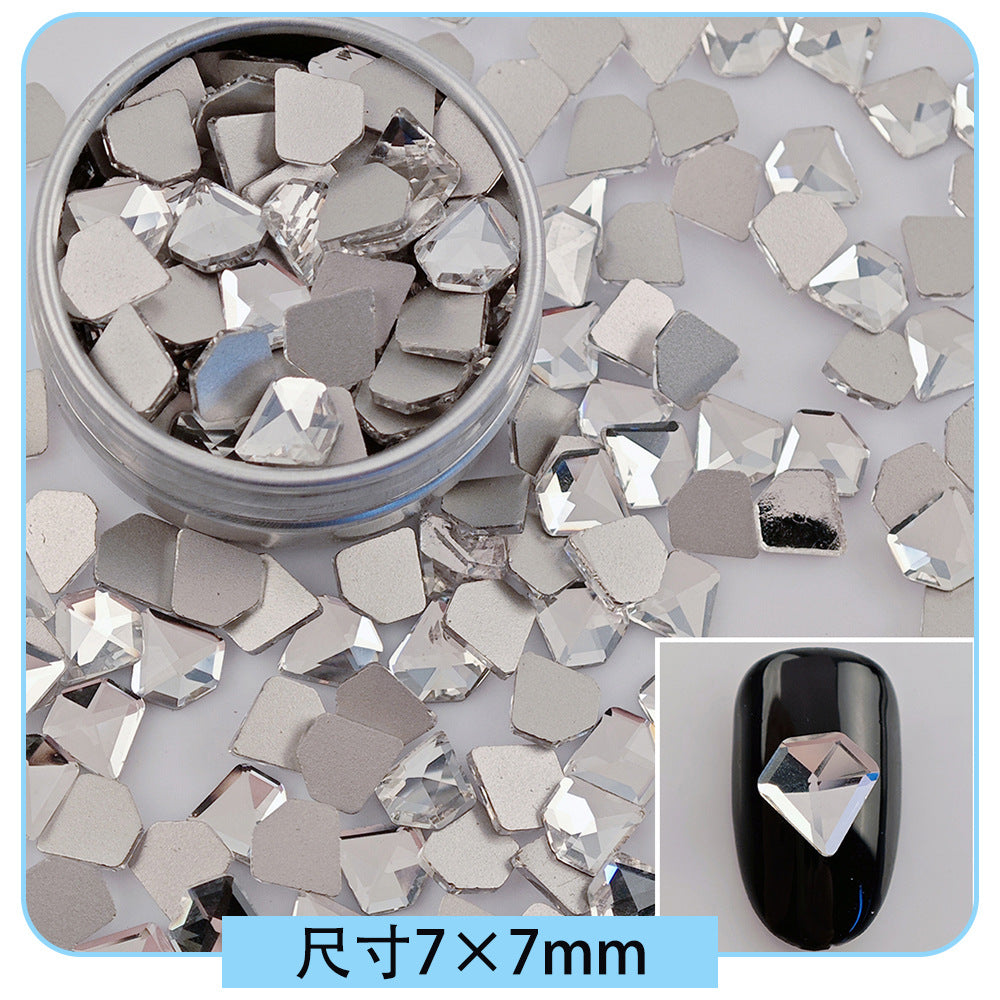 Mini Small Mixed Flatback Multi-Style Shaped Rhinestones Super Sparkle White Glass Nail Art Decorations