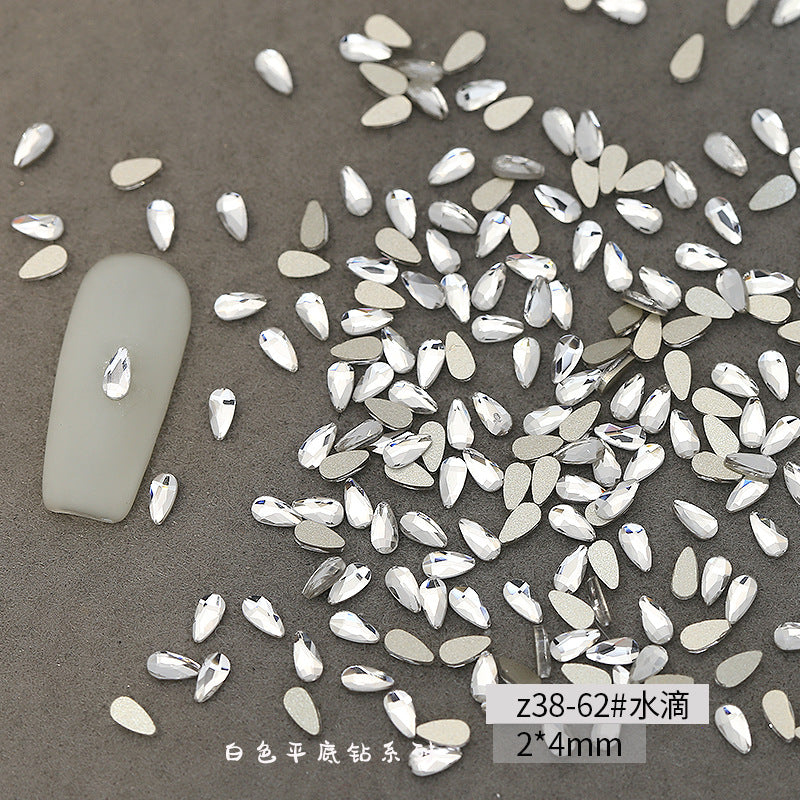Princess Series Mixed Shapes Flatback Teardrop Crushed Rhinestones Diamond Nail Art Decorations Accessories