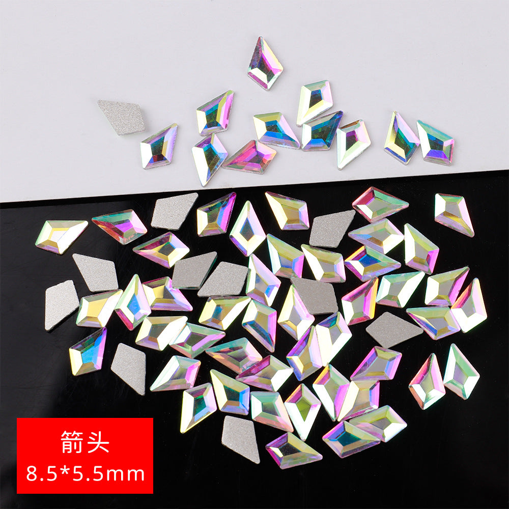 Mini Small Mixed Flatback Multi-Style Shaped Rhinestones Super Sparkle White Glass Nail Art Decorations