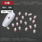 New Hot-Selling Light Pink Gold Base Flatback Shaped Marquise Teardrop Glass Rhinestones DIY Nail Art Accessories Wholesale