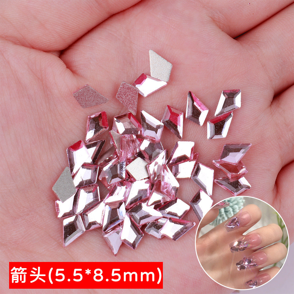 Mini Small Mixed Flatback Multi-Style Shaped Rhinestones Super Sparkle White Glass Nail Art Decorations