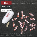 New hot-selling nail art rhinestones, light pink gold base, flat bottom, irregular shape, marquise, teardrop glass rhinestones, DIY nail art accessories wholesale.