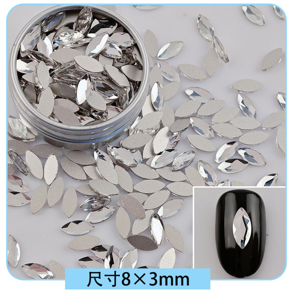 Mini Small Mixed Flatback Multi-Style Shaped Rhinestones Super Sparkle White Glass Nail Art Decorations