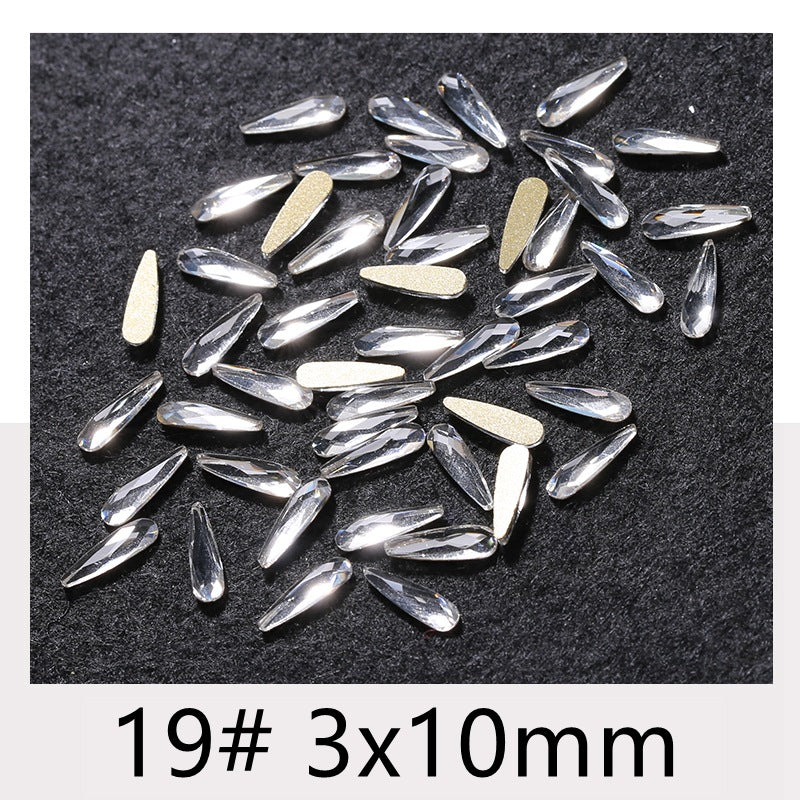 Princess Series Mixed Shapes Flatback Teardrop Crushed Rhinestones Diamond Nail Art Decorations Accessories