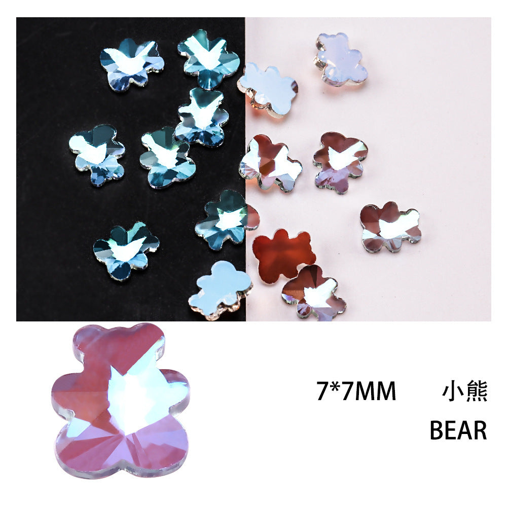 Cross-Border Direct Supply Aurora Phantom Purple Flatback Shaped Rhinestones DIY Nail Art Decorations Wholesale Accessories
