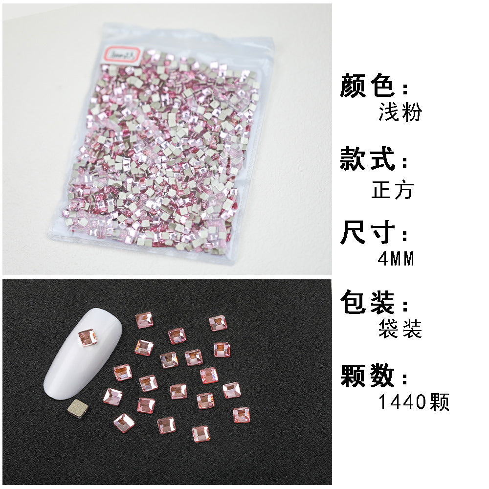 1440 Pcs/Bag Hot-Selling Nail Art Rhinestones: Light Pink Flatback Teardrop Glass Rhinestones | DIY Nail Art Ornaments Wholesale