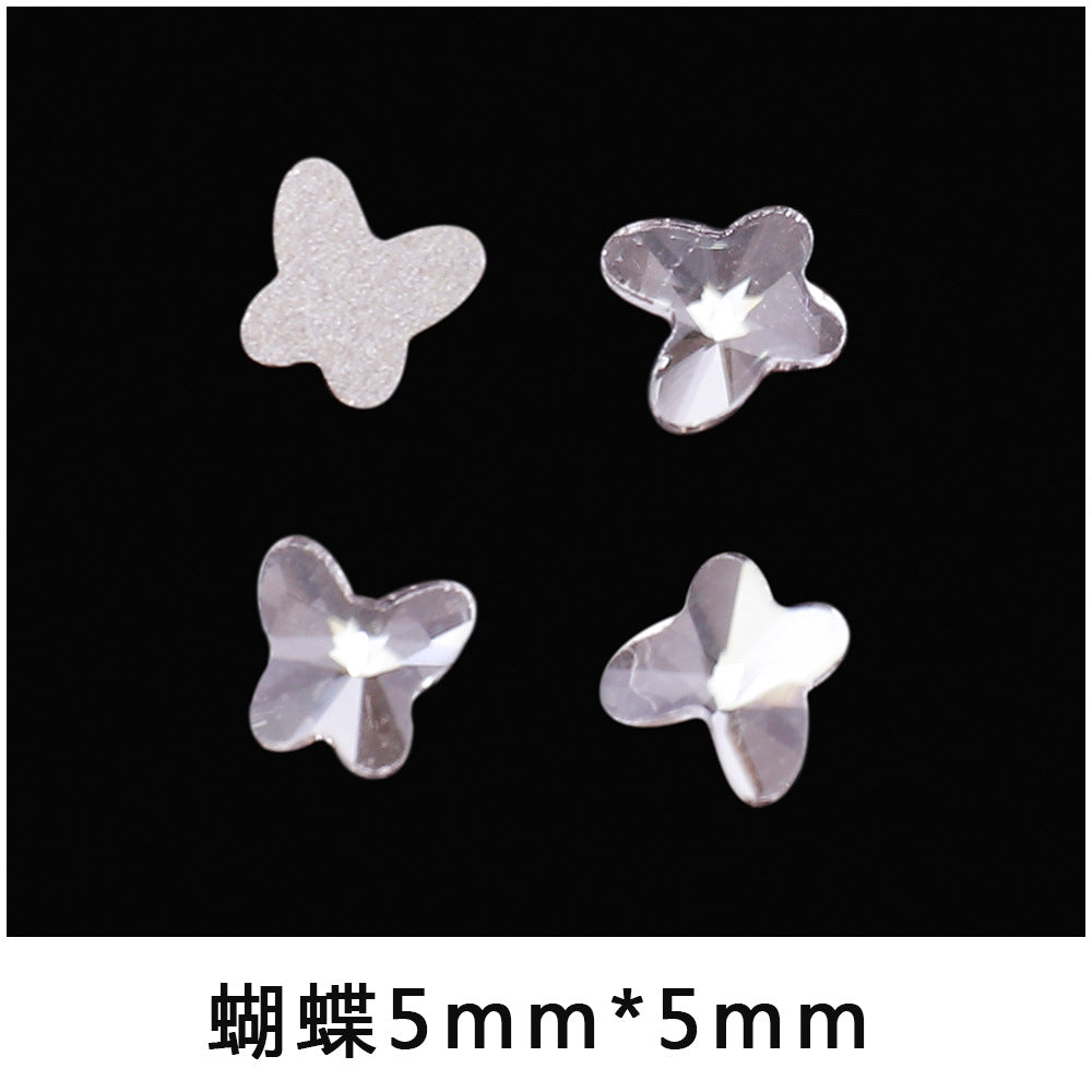 Mini Small Mixed Flatback Multi-Style Shaped Rhinestones Super Sparkle White Glass Nail Art Decorations