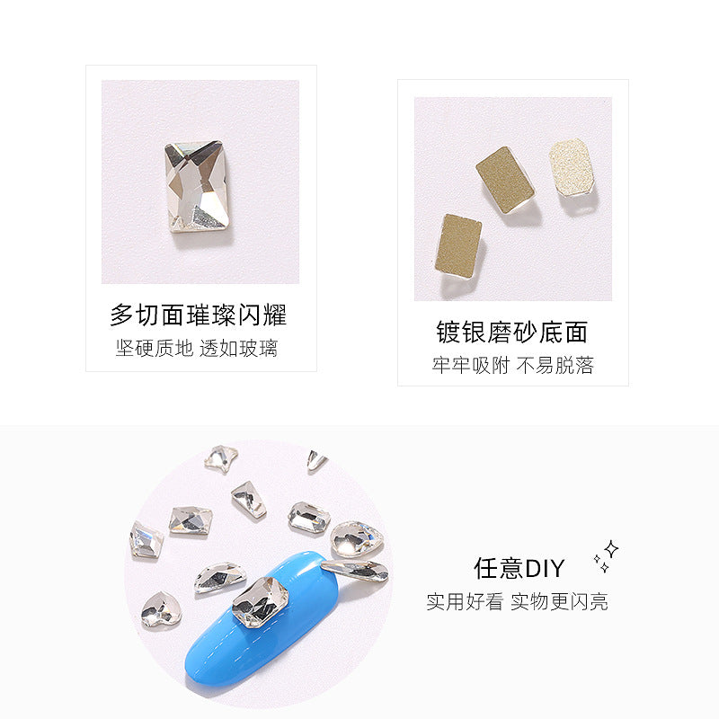 Princess Series Mixed Shapes Flatback Teardrop Crushed Rhinestones Diamond Nail Art Decorations Accessories