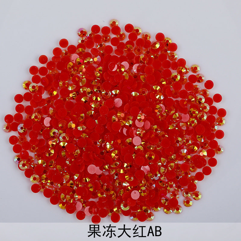 Resin Rhinestones Flatback Round Aurora Jelly AB Rhinestones | Nail Art, Violent Bear DIY, Toy & Phone Case Ornament Accessories