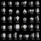 Mini Small Mixed Flatback Multi-Style Shaped Rhinestones Super Sparkle White Glass Nail Art Decorations